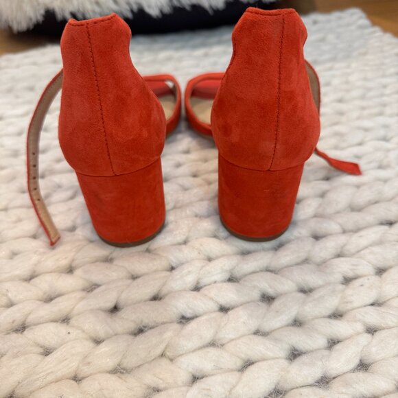 Sam Edelman Susie Red Suede Heel Sandals - womens 6.5 - Picture 6 of 8